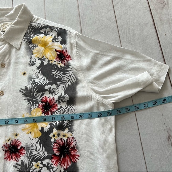 Tasso Elba Men’s White and Yellow Casual Button Down Shirt Floral Design Sz L - Picture 12 of 15